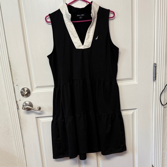 Nautica Black Dress with White Trim - Picture 1 of 2
